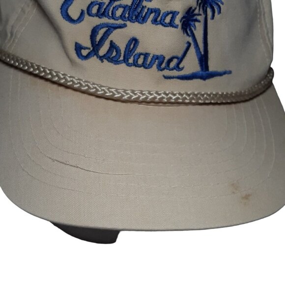 Catalina Island Travel Souvenir Embroidered Palm Tree Nautical Rope Hat (defect) - Picture 6 of 7